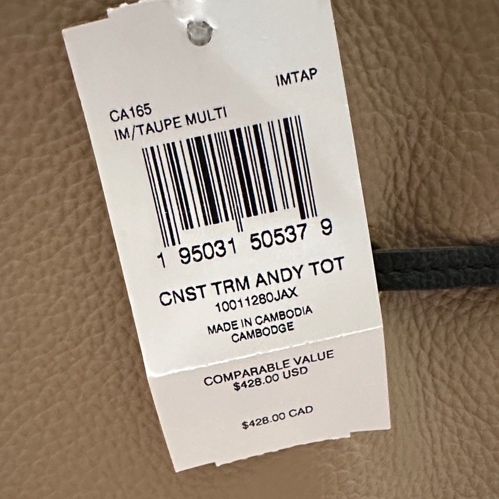 Coach Taupe Leather Purse with Black Accents - Picture 10 of 15